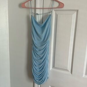 Blue ruched dress